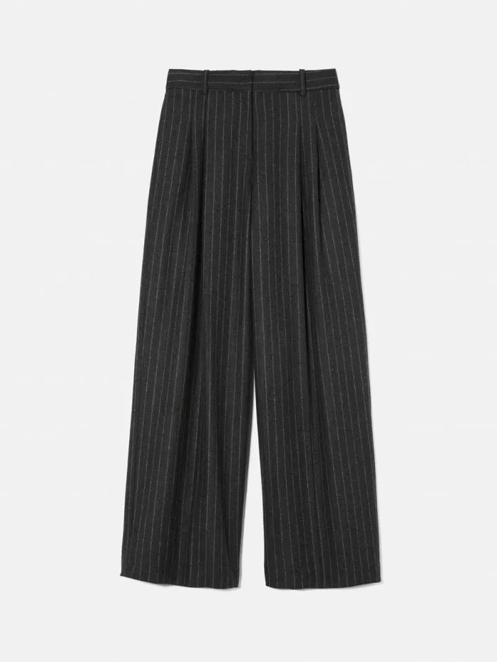 Italian Wool Kemp Pinstripe Trouser Grey Women Jigsaw Suits and Tailoring