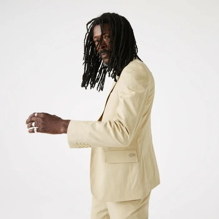 Jackets and Coats Men Lacoste Men039s Cotton And Linen Blend Pleated Blazer Beige 68s