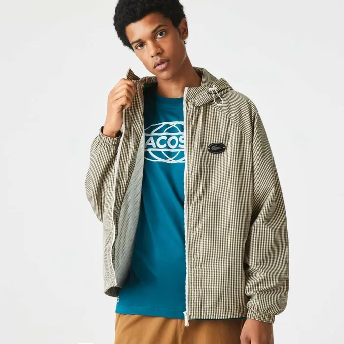 Jackets and Coats Men Lacoste Men039s Hooded Check Twill Jacket Beige Navy Blue White Khaki Green 87e Jackets and Coats Men Lacoste Men039s Hooded Check Twill Jacket Beige Navy Blue White Khaki Green 87e