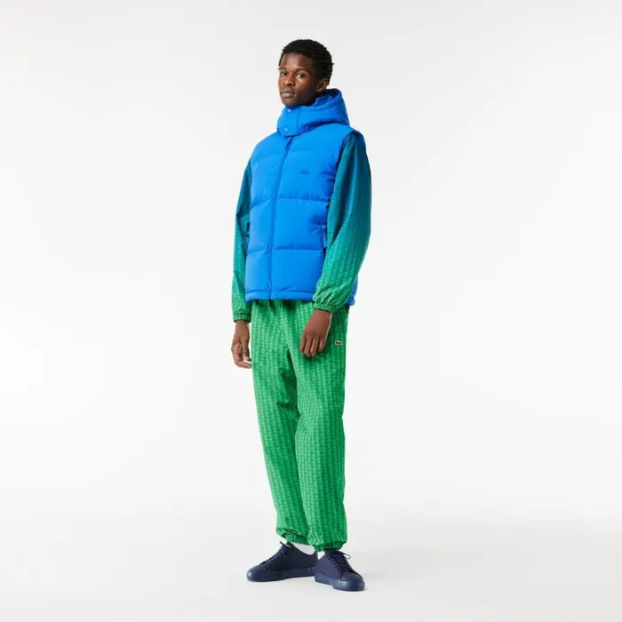 Jackets and Coats Men Lacoste Men039s Qulted Croc Down Vest Blue Siy