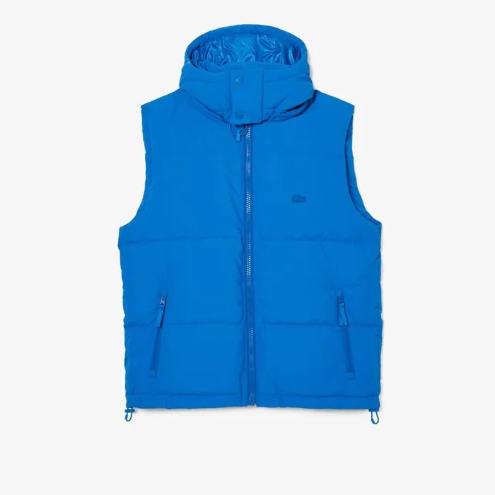 Jackets and Coats Men Lacoste Men039s Qulted Croc Down Vest Blue Siy