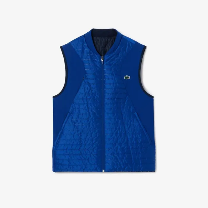 Jackets and Coats Men Lacoste Men039s Reversible Puffer Vest Navy Blue 9n6