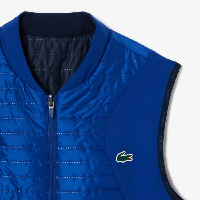 Jackets and Coats Men Lacoste Men039s Reversible Puffer Vest Navy Blue 9n6