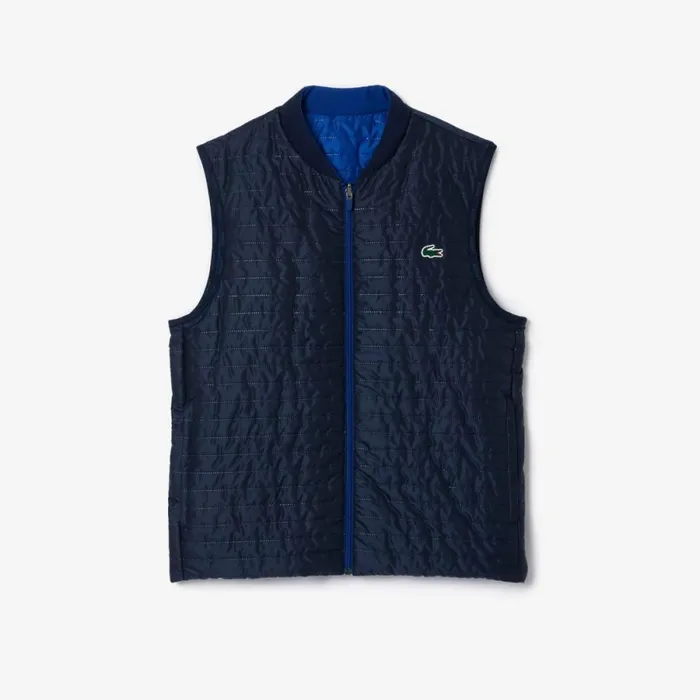 Jackets and Coats Men Lacoste Men039s Reversible Puffer Vest Navy Blue 9n6
