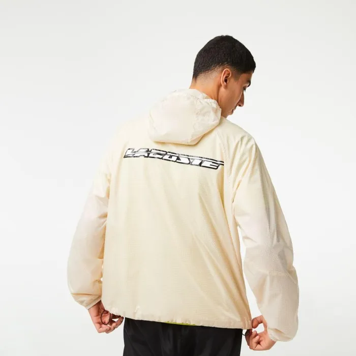 Jackets and Coats Men Lacoste Mens ZipUp Jacket White Black Aj8
