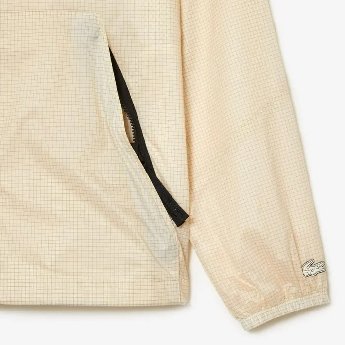 Jackets and Coats Men Lacoste Mens ZipUp Jacket White Black Aj8