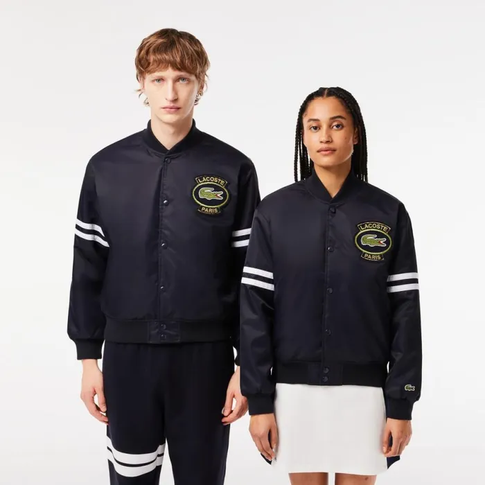 Jackets and Coats Men Lacoste Unisex Archive Badge Bomber Jacket Abysm Blue Hde
