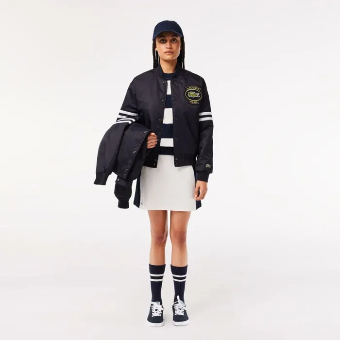 Jackets and Coats Men Lacoste Unisex Archive Badge Bomber Jacket Abysm Blue Hde