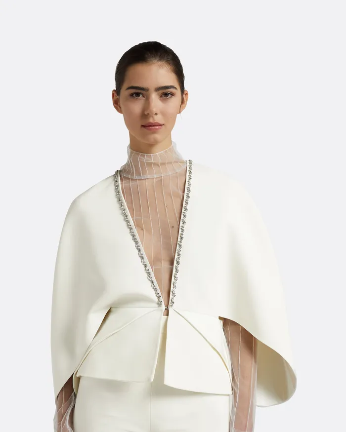 Jackets and Coats Safiyaa Women Tucker Ivory Cape Ivory