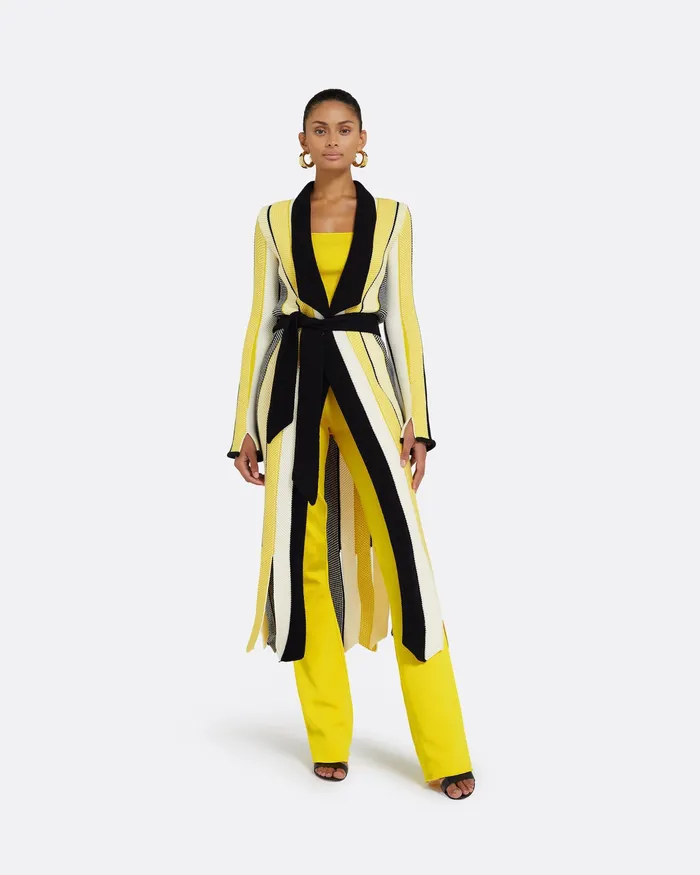 Jackets and Coats Women Aiko Multicolour Canary Knit Canary Safiyaa