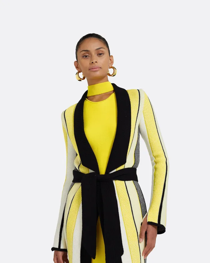Jackets and Coats Women Aiko Multicolour Canary Knit Canary Safiyaa