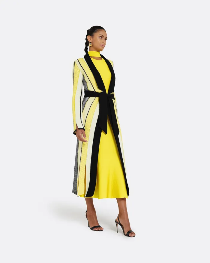 Jackets and Coats Women Aiko Multicolour Canary Knit Canary Safiyaa