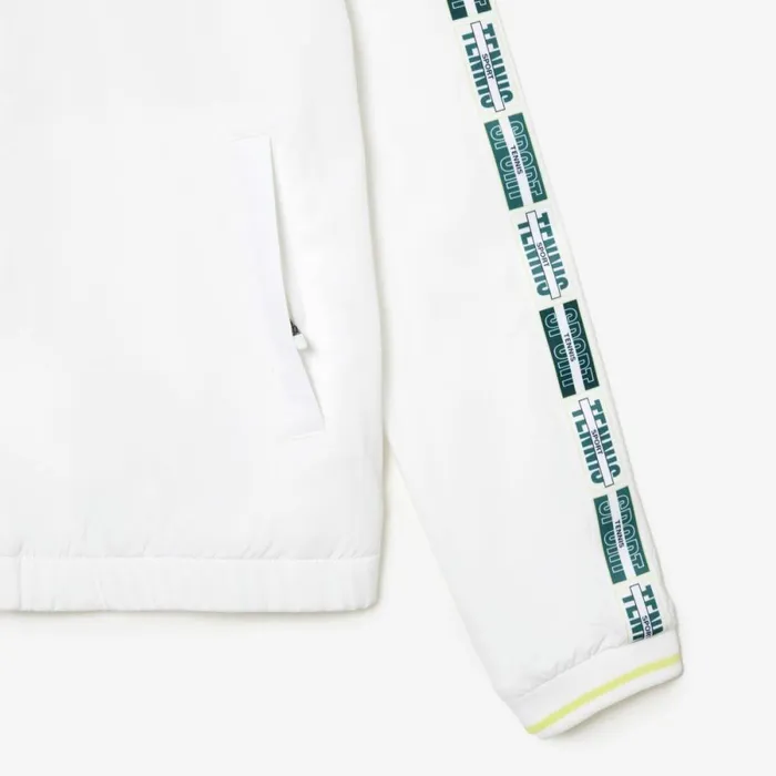 Jackets and Coats Women Lacoste Women039s Recycled Fiber Stretch UltraDry Tennis Jacket White 001