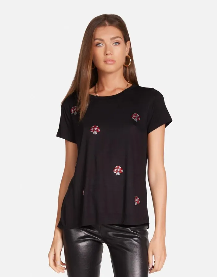 Janie Crystal Mushrooms Black Women Lauren Moshi Short Sleeve