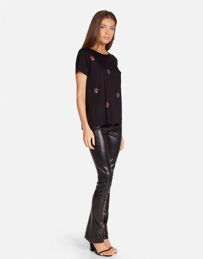 Janie Crystal Mushrooms Black Women Lauren Moshi Short Sleeve