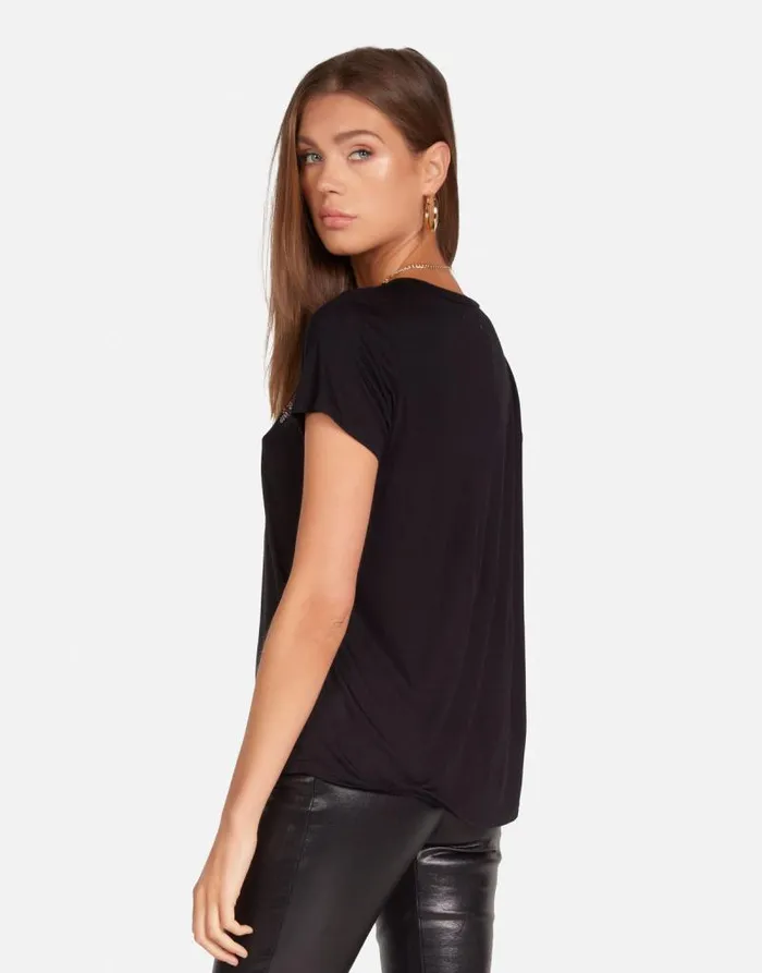Janie Crystal Mushrooms Black Women Lauren Moshi Short Sleeve