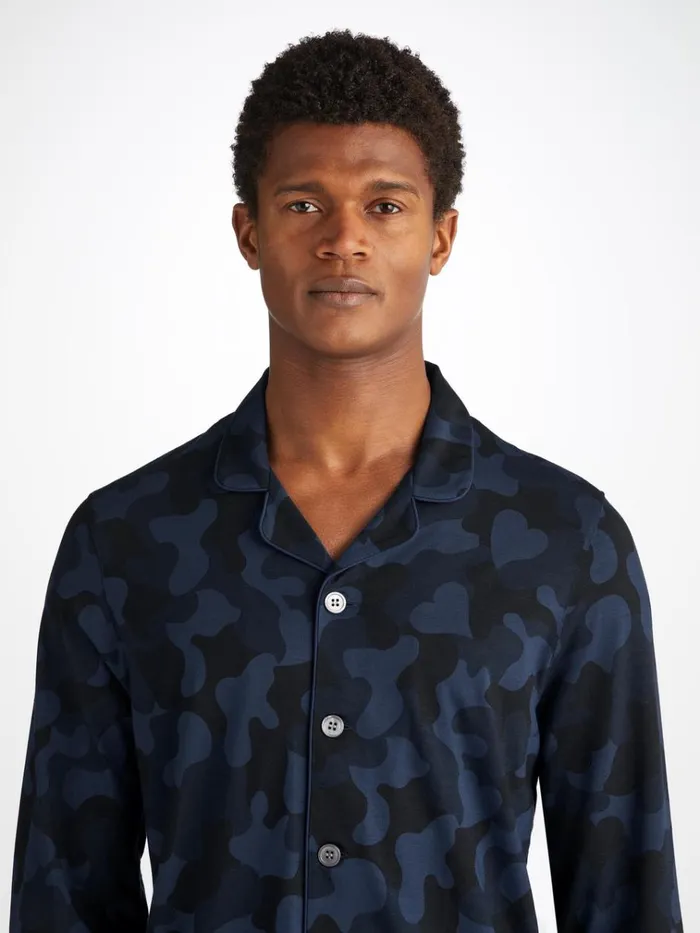 Jersey Pajamas Men Derek Rose Pajamas London 11 Micro Modal Navy