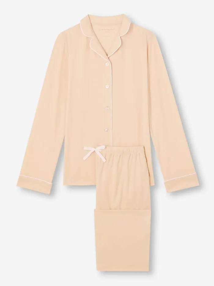 Jersey Pajamas Women Derek Rose Pajamas Lara Micro Modal Stretch Cream