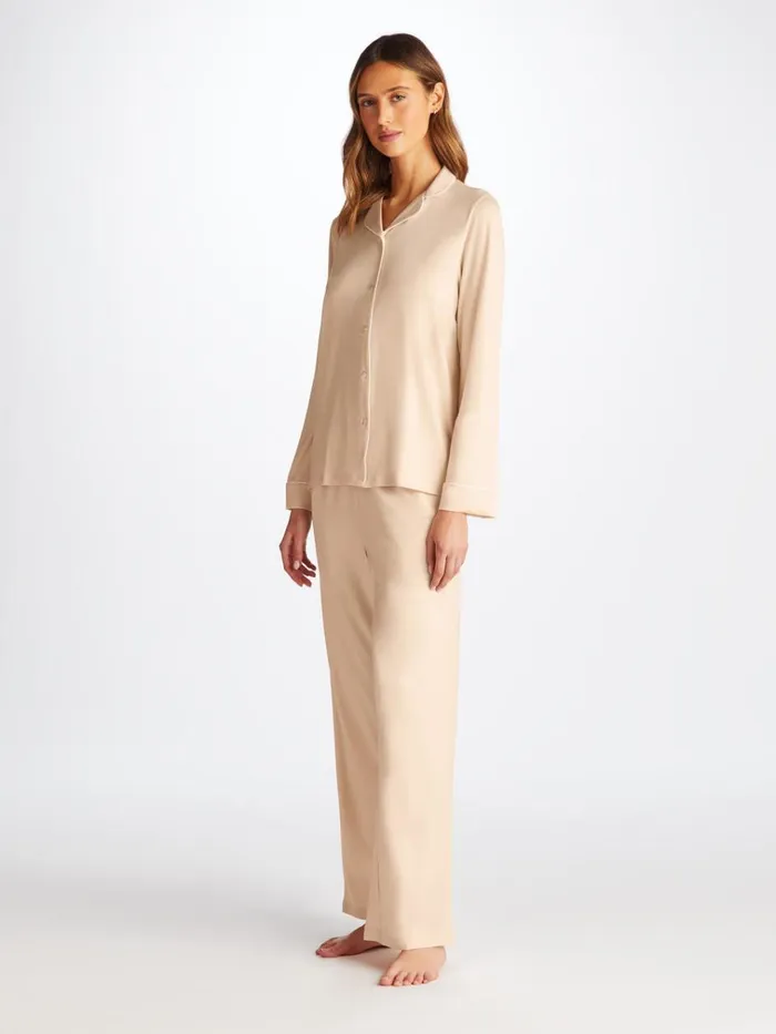 Jersey Pajamas Women Derek Rose Pajamas Lara Micro Modal Stretch Cream