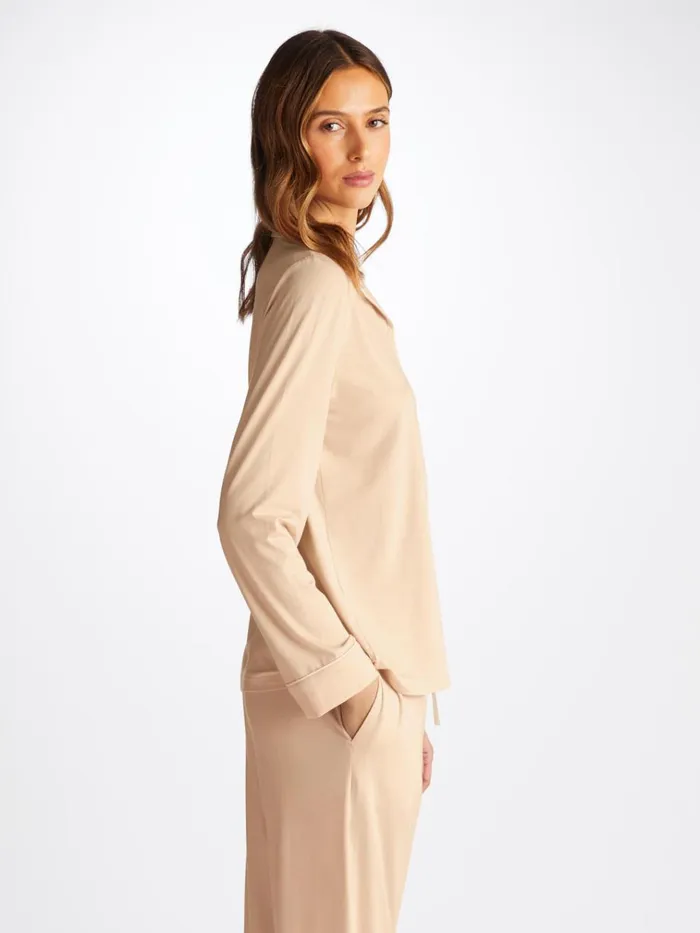 Jersey Pajamas Women Derek Rose Pajamas Lara Micro Modal Stretch Cream