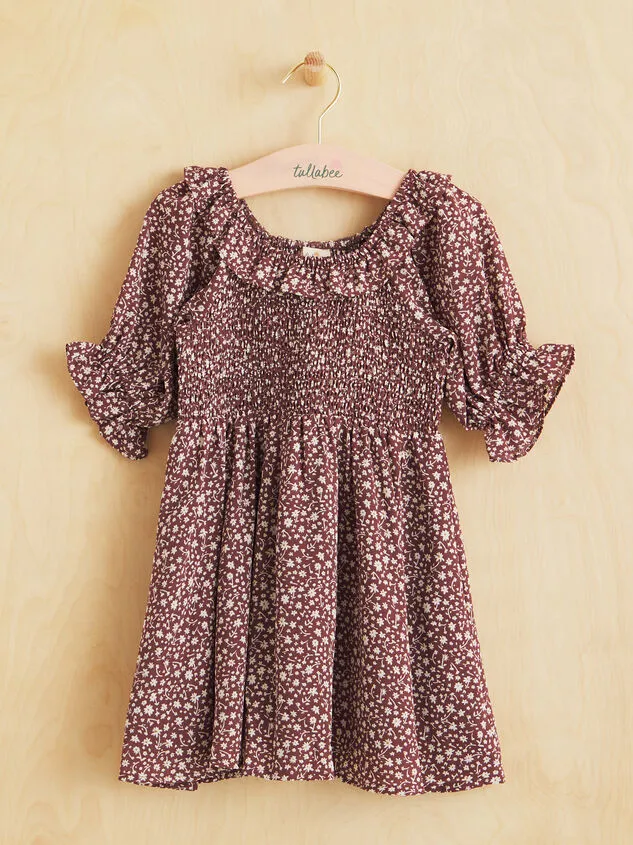 Jessa Floral Ruffle Neck Dress Brown Girl Altar039d State Dresses
