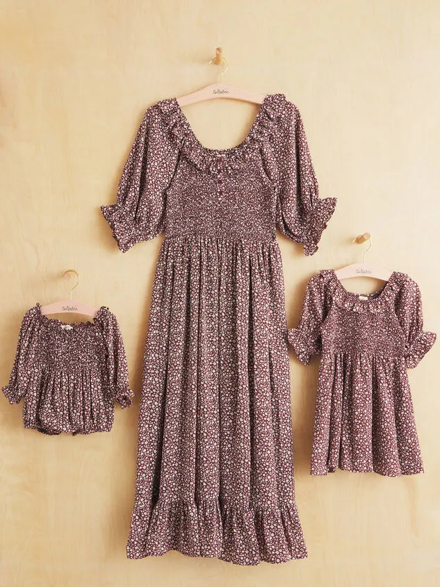 Jessa Floral Ruffle Neck Dress Brown Girl Altar039d State Dresses