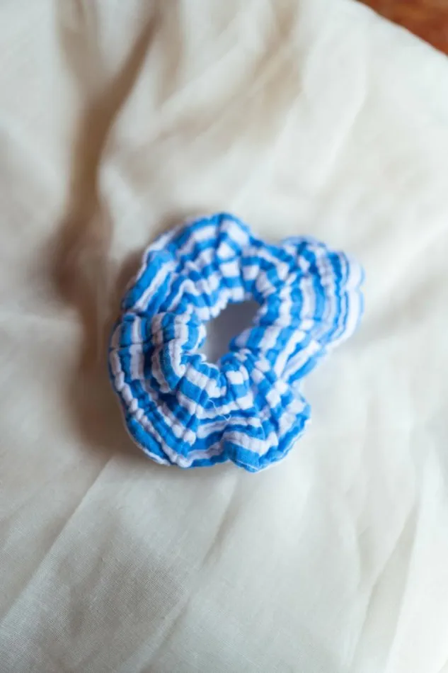 Jewelry and Accessories Hair Clips Easy Clothes Blue And Ecru Striped Devo Scrunchy Blue And Ecru Jewelry and Accessories Hair Clips Easy Clothes Blue And Ecru Striped Devo Scrunchy Blue And Ecru