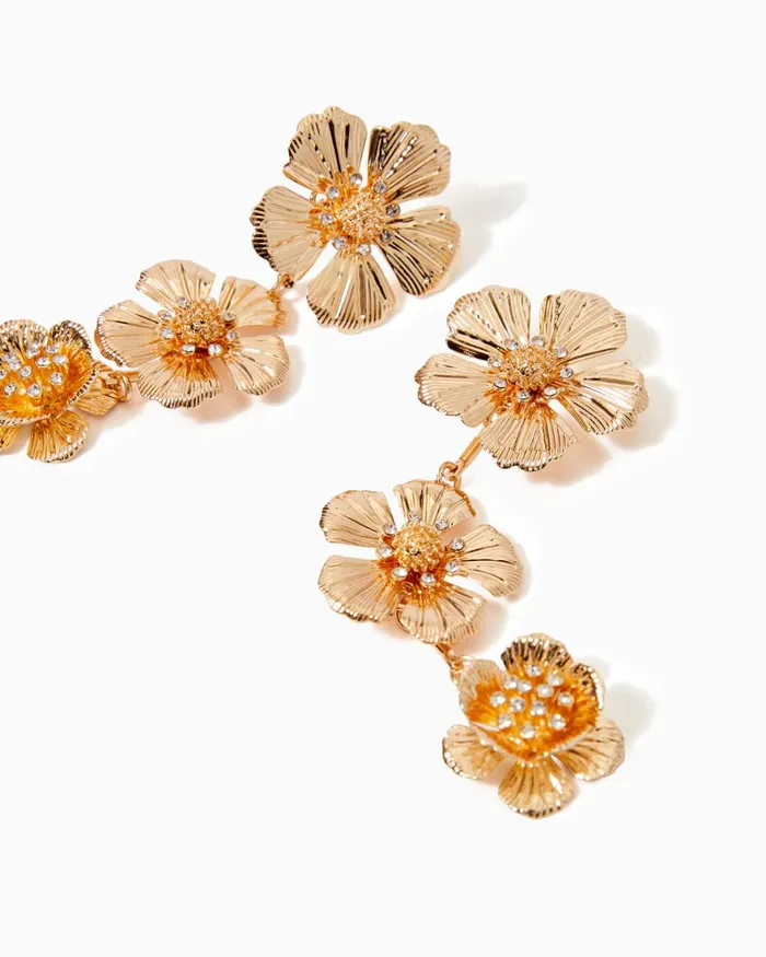 Jewelry WomenHome and Gifts Lilly Pulitzer Bouquet All Day Drop Earrings Gold Metallic Jewelry WomenHome and Gifts Lilly Pulitzer Bouquet All Day Drop Earrings Gold Metallic