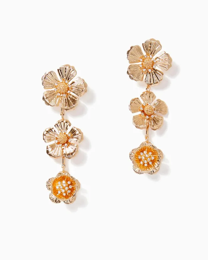 Jewelry WomenHome and Gifts Lilly Pulitzer Bouquet All Day Drop Earrings Gold Metallic Jewelry WomenHome and Gifts Lilly Pulitzer Bouquet All Day Drop Earrings Gold Metallic
