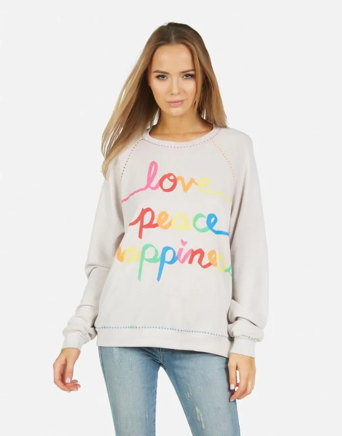 Jocelyn Love Peace Happiness Cloud Women Lauren Moshi Long Sleeve