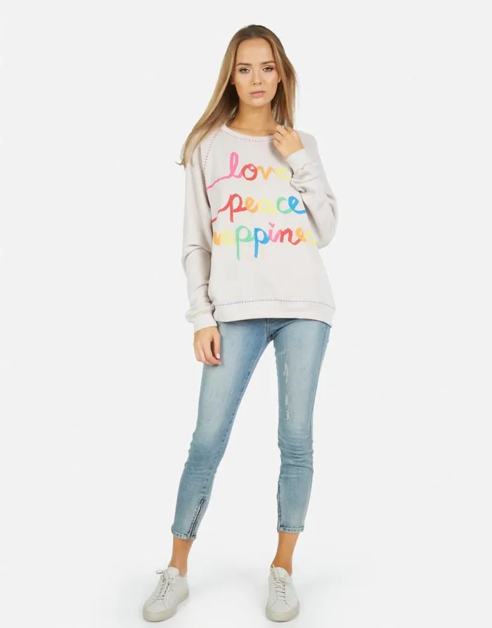 Jocelyn Love Peace Happiness Cloud Women Lauren Moshi Long Sleeve