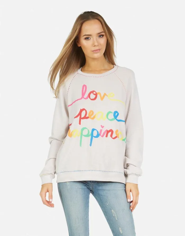 Jocelyn Love Peace Happiness Cloud Women Lauren Moshi Long Sleeve