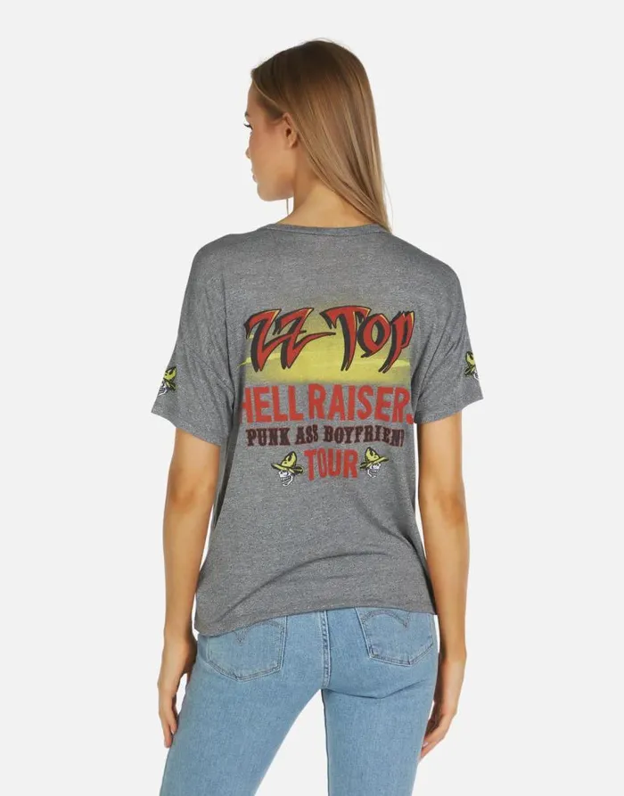 Jolene ZZ Top Heather Grey Women Lauren Moshi Short Sleeve