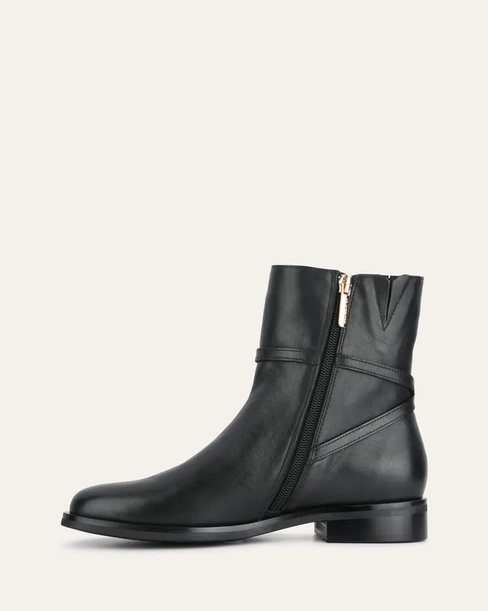 jomercer FLAT BOOTS Women Gilbert flat ankle boots black leather jomercer FLAT BOOTS Women Gilbert flat ankle boots black leather