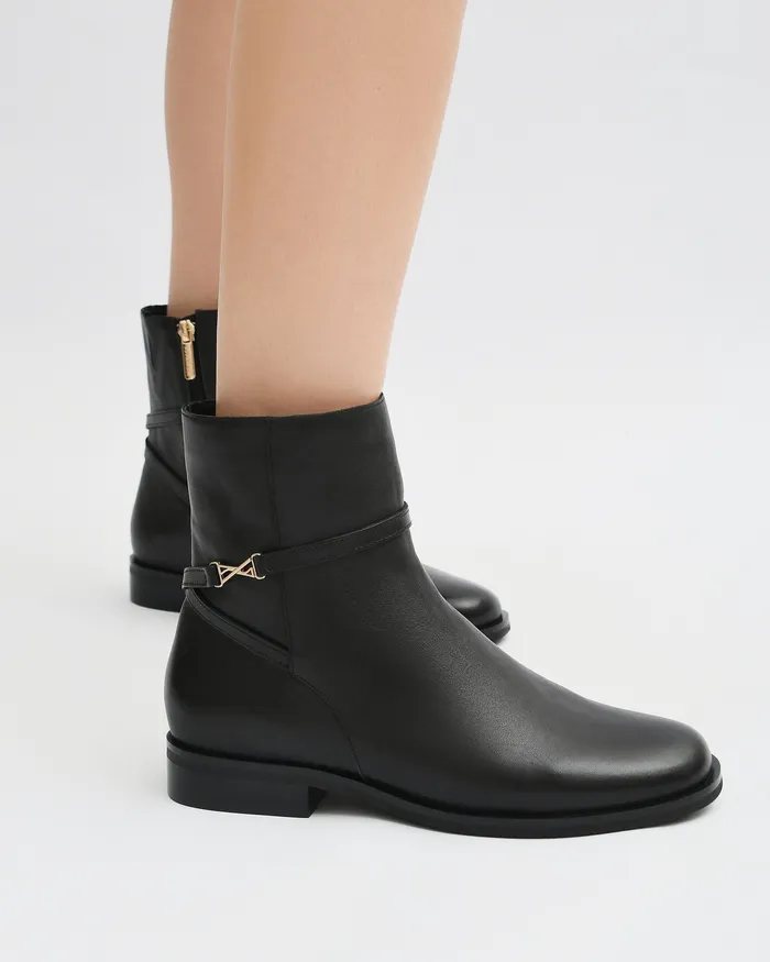 jomercer FLAT BOOTS Women Gilbert flat ankle boots black leather jomercer FLAT BOOTS Women Gilbert flat ankle boots black leather