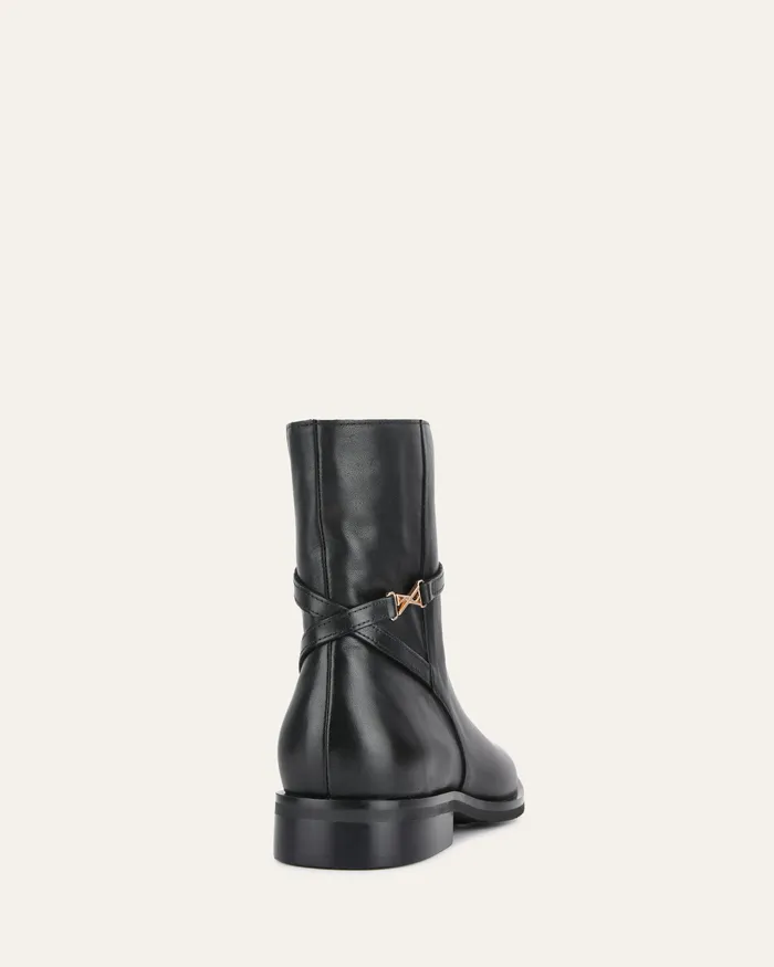 jomercer FLAT BOOTS Women Gilbert flat ankle boots black leather jomercer FLAT BOOTS Women Gilbert flat ankle boots black leather