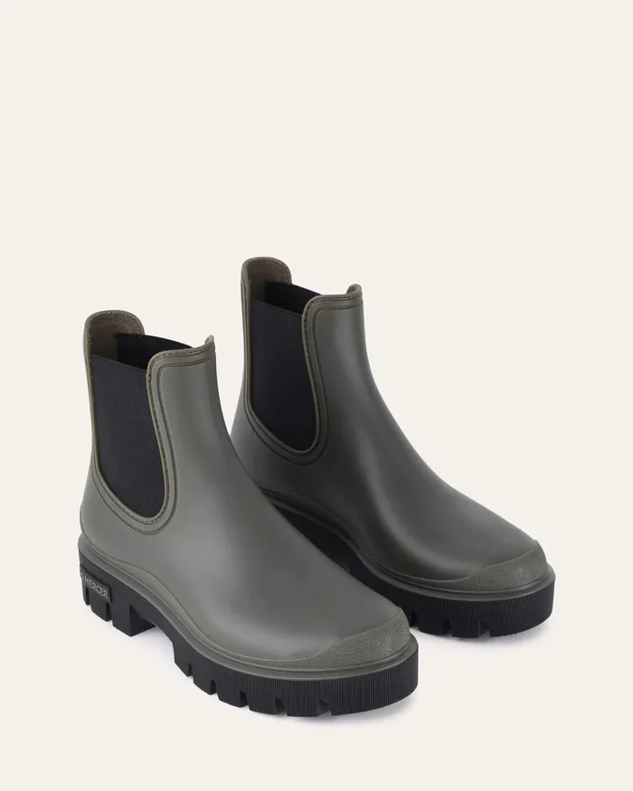 jomercer Maeva flat ankle boots khaki rubber Women ANKLE BOOTS