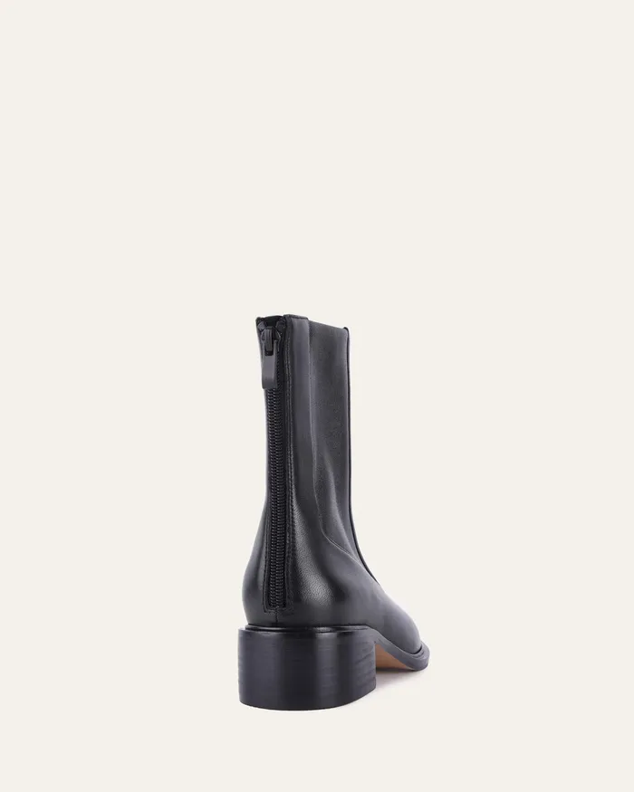 jomercer Olympia flat ankle boots black leather Women FLAT BOOTS