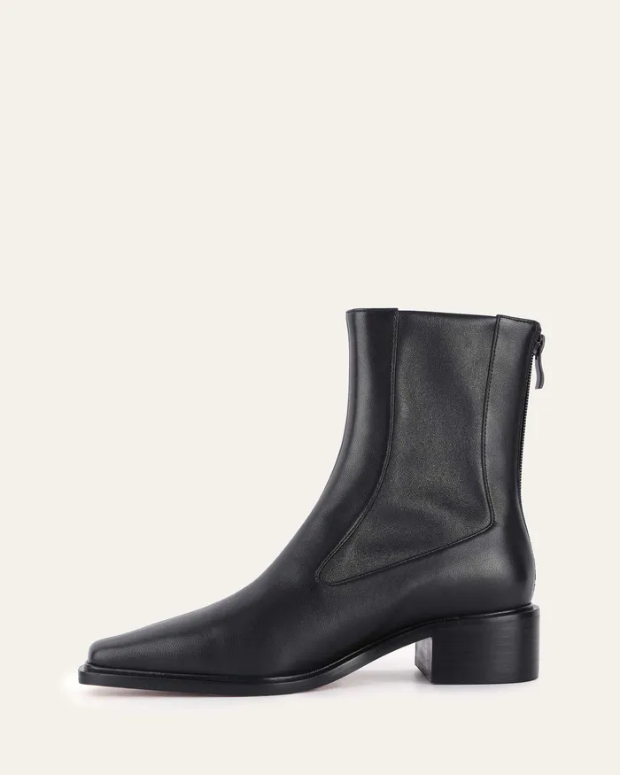 jomercer Olympia flat ankle boots black leather Women FLAT BOOTS