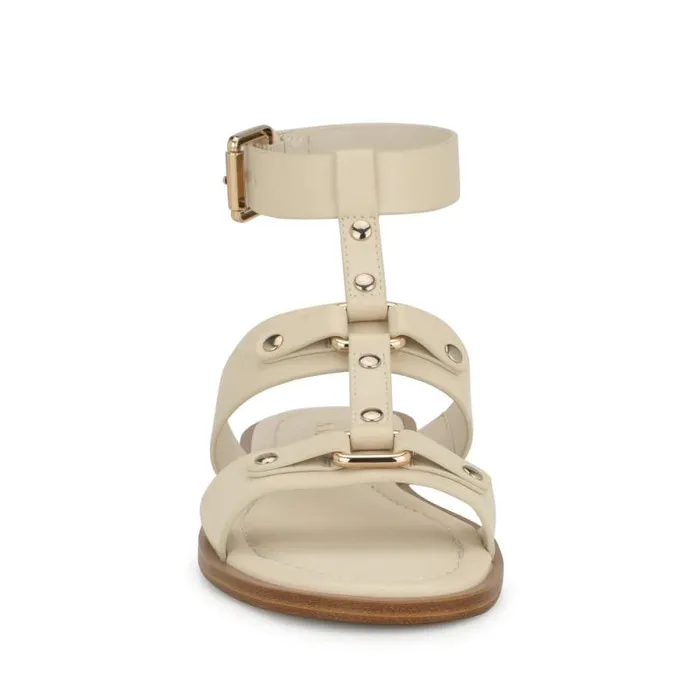 Jouise Ankle Strap Flat Sandals Ivory Women Nine West Sandals