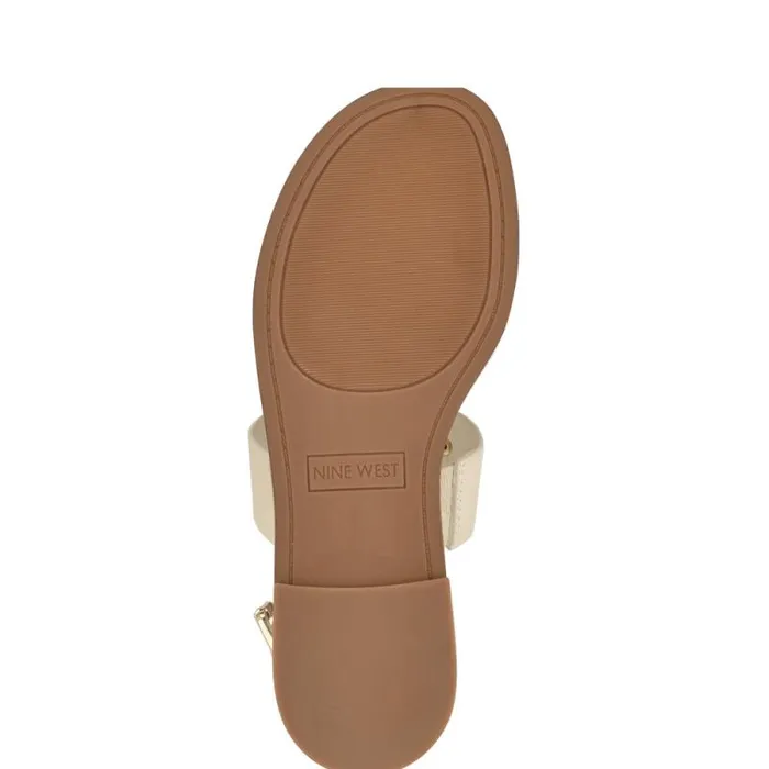 Jouise Ankle Strap Flat Sandals Ivory Women Nine West Sandals