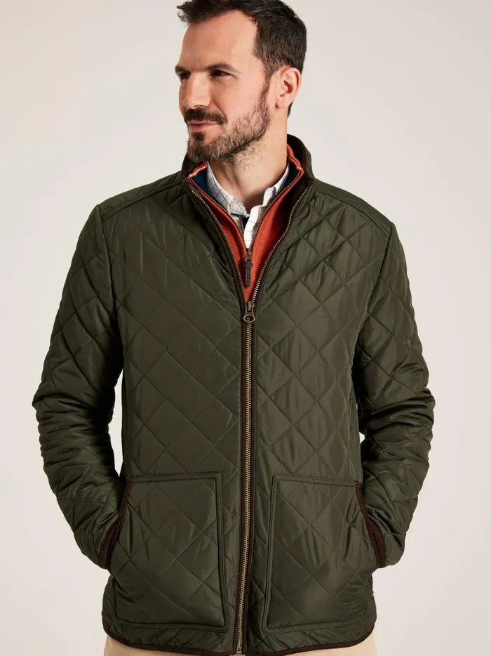 Joules Coats and Jackets Men Green Diamond Quilted Jacket