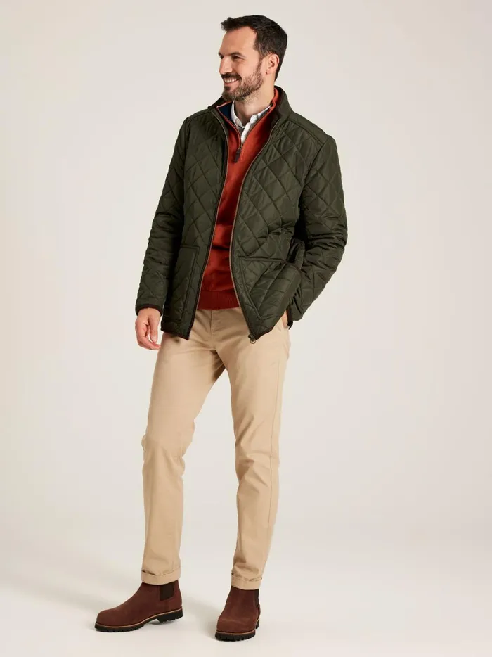 Joules Coats and Jackets Men Green Diamond Quilted Jacket