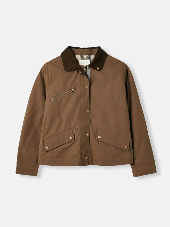 Joules Coats and Jackets Women Brown Shower Resistant Dry Wax Jacket