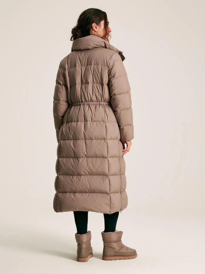 Joules Coats and Jackets Women Natural Showerproof Down Feather Long Puffer Coat