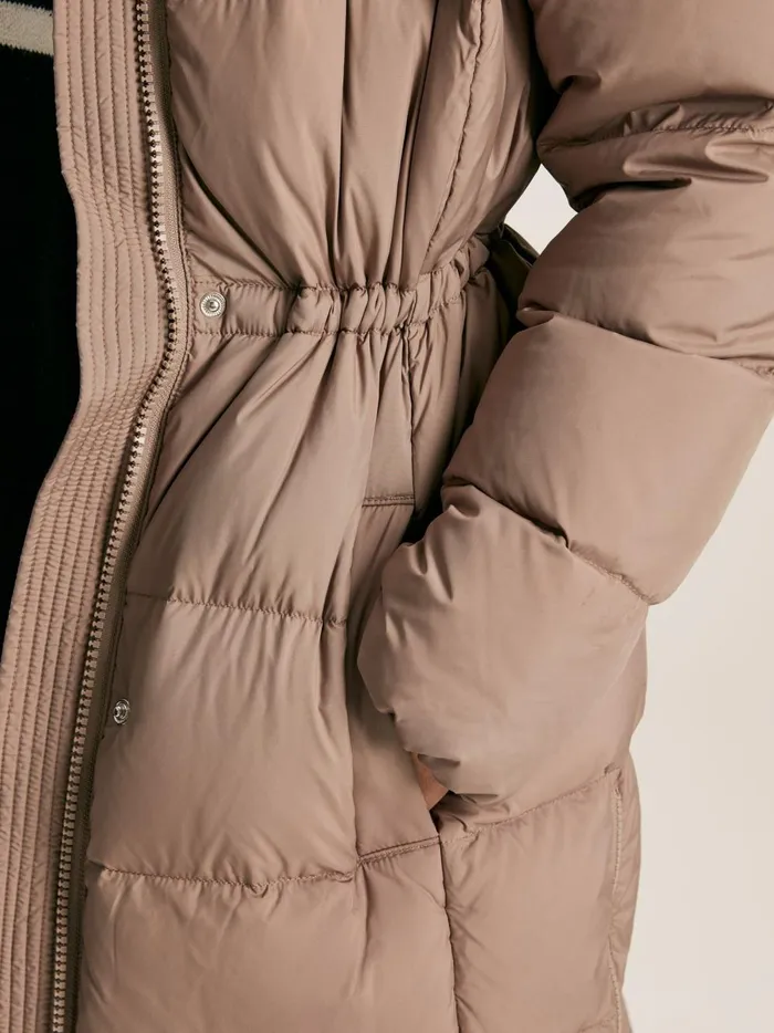 Joules Coats and Jackets Women Natural Showerproof Down Feather Long Puffer Coat