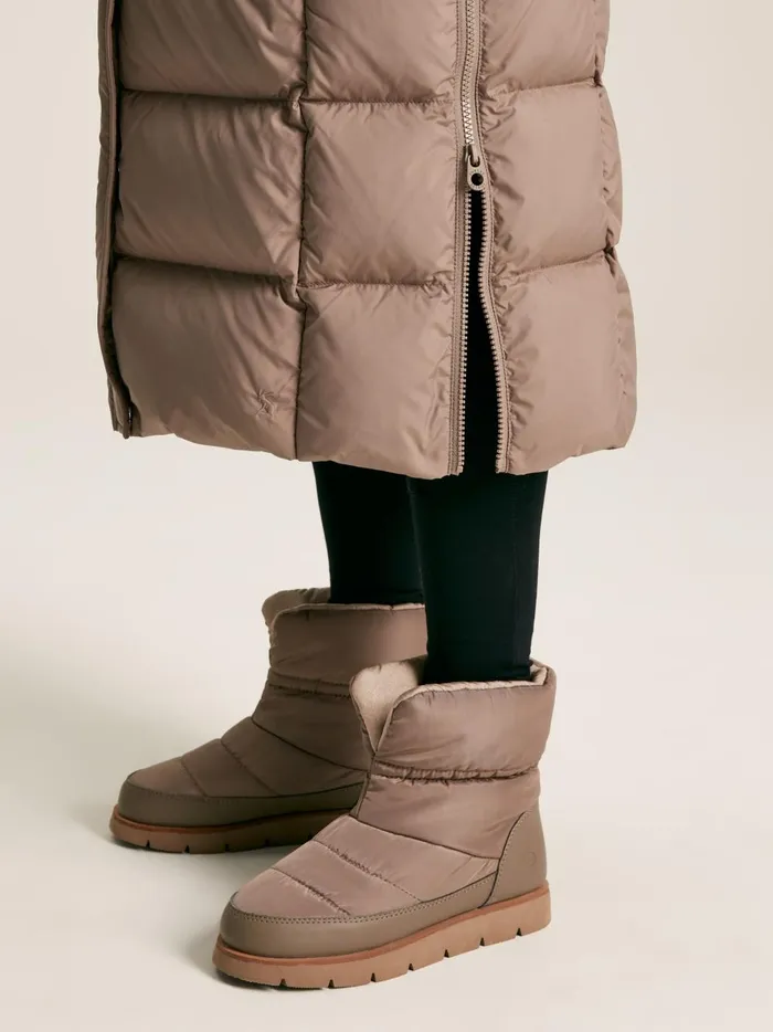 Joules Coats and Jackets Women Natural Showerproof Down Feather Long Puffer Coat