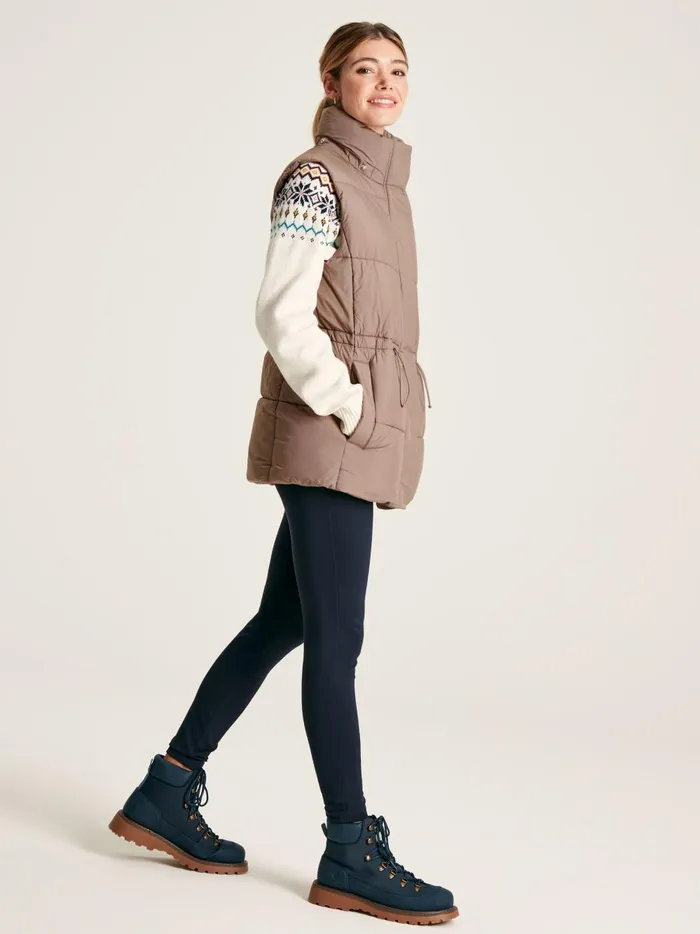 Joules Coats and Jackets Women Silver Showerproof Padded Gilet With Hood