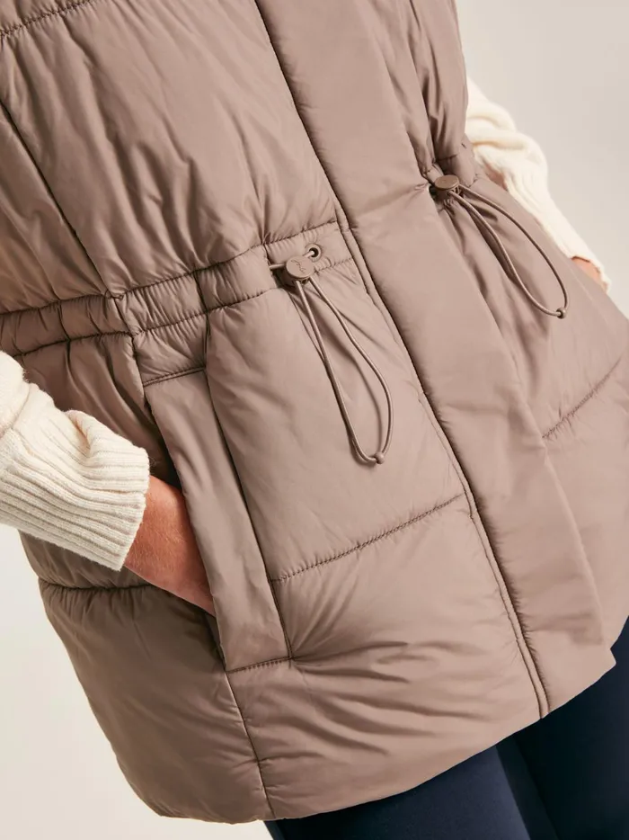 Joules Coats and Jackets Women Silver Showerproof Padded Gilet With Hood