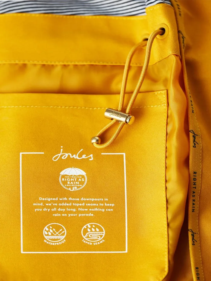 Joules Coats and Jackets Women Yellow Gold Waterproof Raincoat With Hood